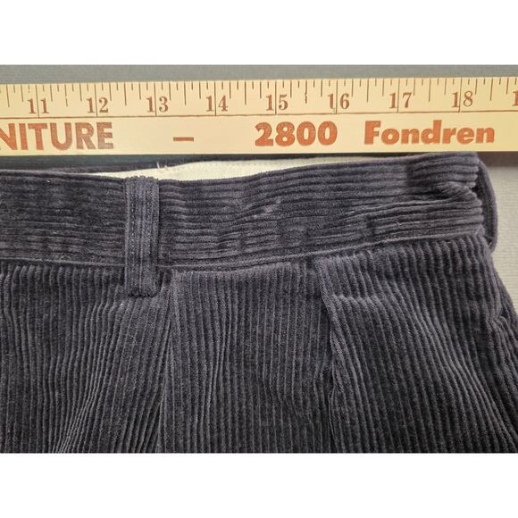 Polo Ralph Lauren Mens 36x31 Dark Navy Blue Corduroy Trouser Pleated Wide Relax - Picture 8 of 8